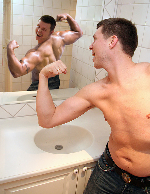 muscles in mirror